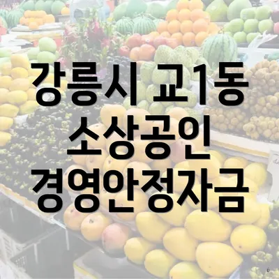 강릉시 교1동 소상공인 경영안정자금