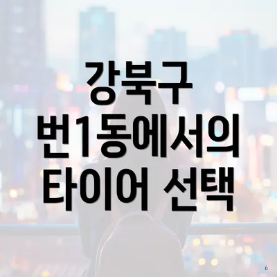 강북구 번1동에서의 타이어 선택