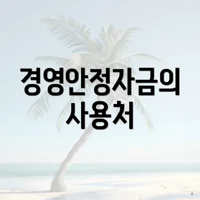 경영안정자금의 사용처