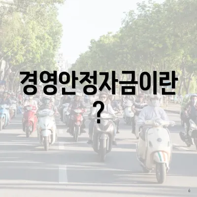 경영안정자금이란?