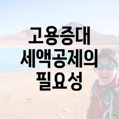 고용증대 세액공제의 필요성