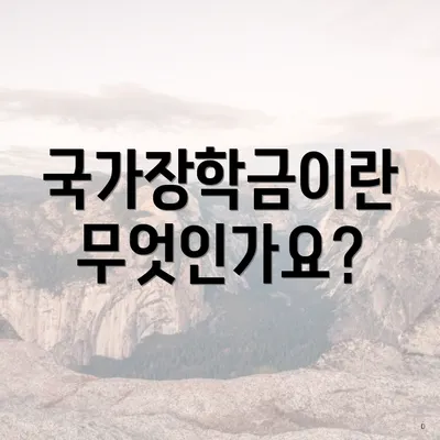 국가장학금이란 무엇인가요?