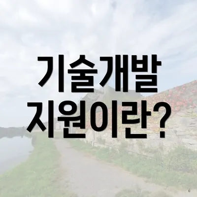 기술개발 지원이란?