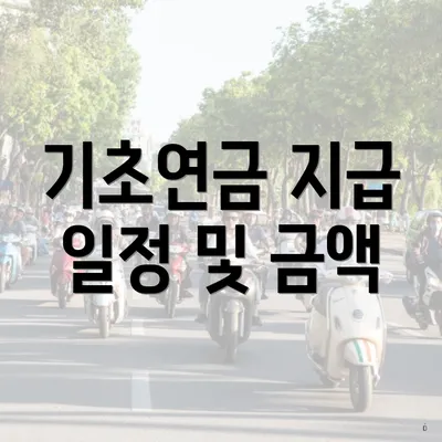 기초연금 지급 일정 및 금액