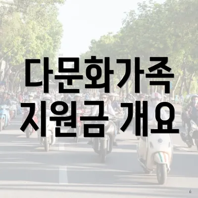 다문화가족 지원금 개요