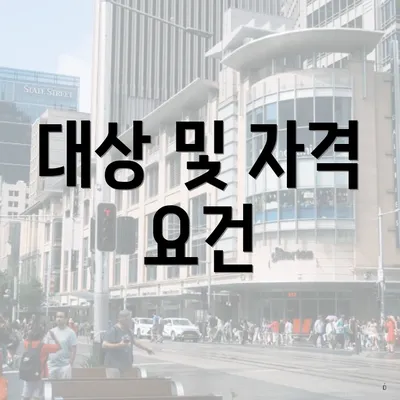 대상 및 자격 요건
