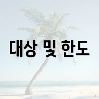 대상 및 한도