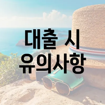 대출 시 유의사항
