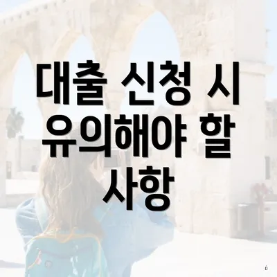 대출 신청 시 유의해야 할 사항