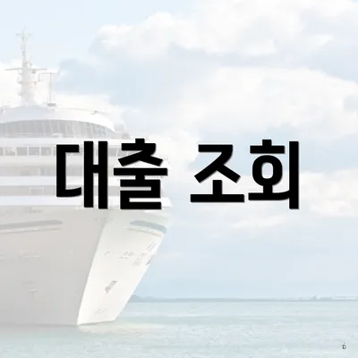 대출 조회
