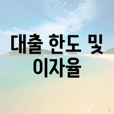 대출 한도 및 이자율