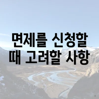 면제를 신청할 때 고려할 사항
