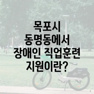 목포시 동명동에서 장애인 직업훈련 지원이란?
