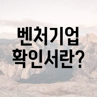 벤처기업 확인서란?