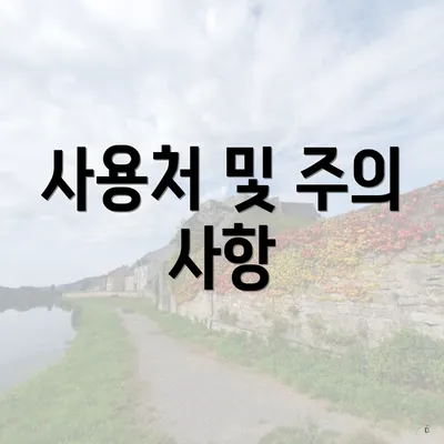 사용처 및 주의 사항