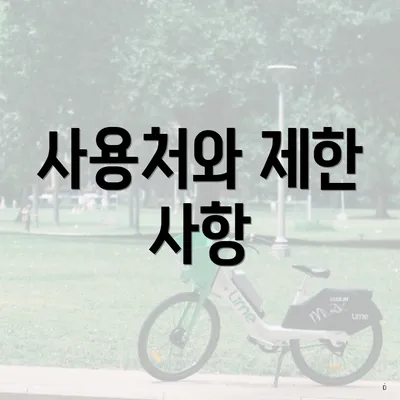 사용처와 제한 사항