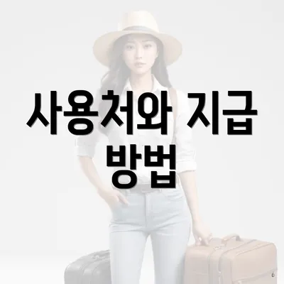 사용처와 지급 방법