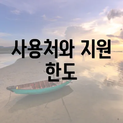 사용처와 지원 한도