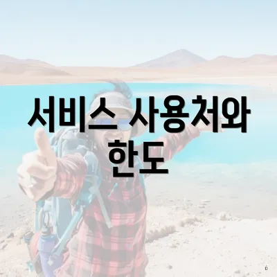 서비스 사용처와 한도