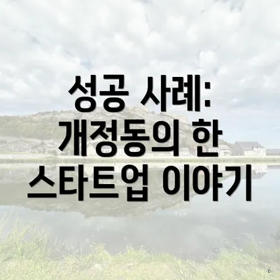 성공 사례: 개정동의 한 스타트업 이야기