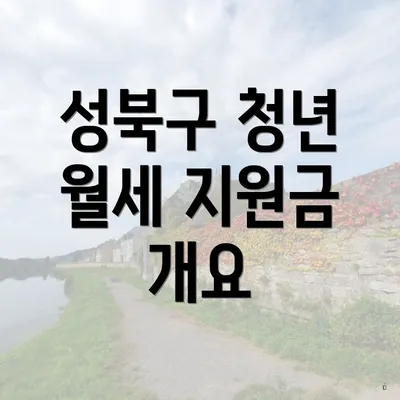 성북구 청년 월세 지원금 개요