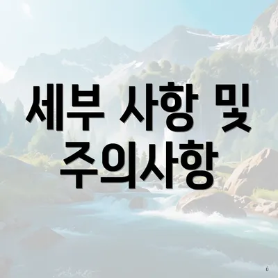 세부 사항 및 주의사항