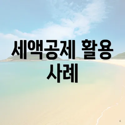 세액공제 활용 사례