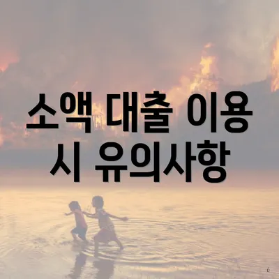 소액 대출 이용 시 유의사항