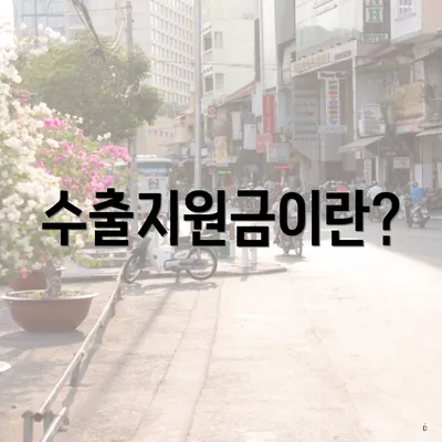수출지원금이란?