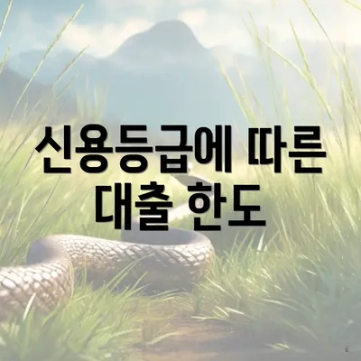 신용등급에 따른 대출 한도