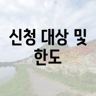 신청 대상 및 한도