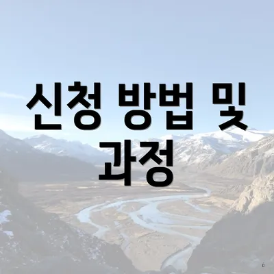 신청 방법 및 과정