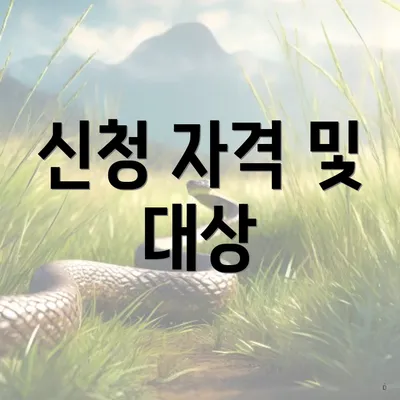 신청 자격 및 대상