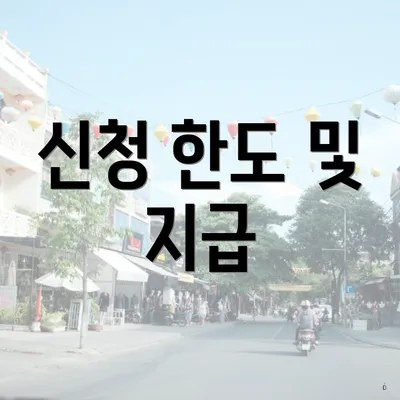 신청 한도 및 지급