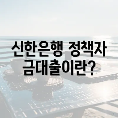 신한은행 정책자금대출이란?