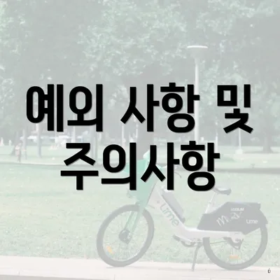 예외 사항 및 주의사항