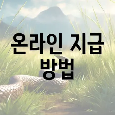 온라인 지급 방법