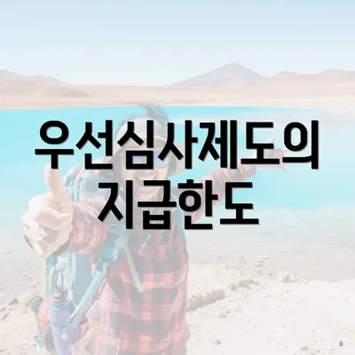 우선심사제도의 지급한도