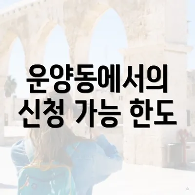 운양동에서의 신청 가능 한도