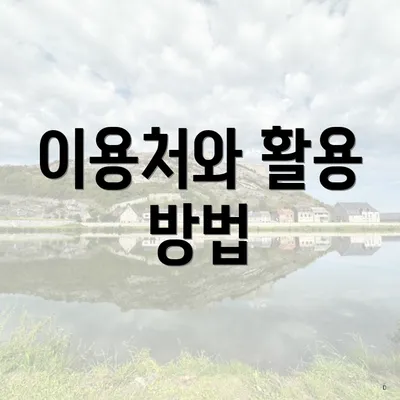 이용처와 활용 방법