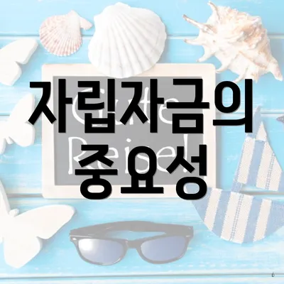 자립자금의 중요성