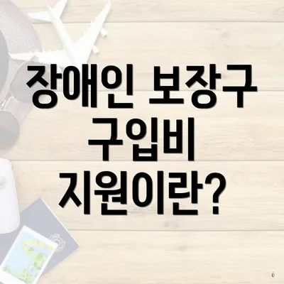 장애인 보장구 구입비 지원이란?