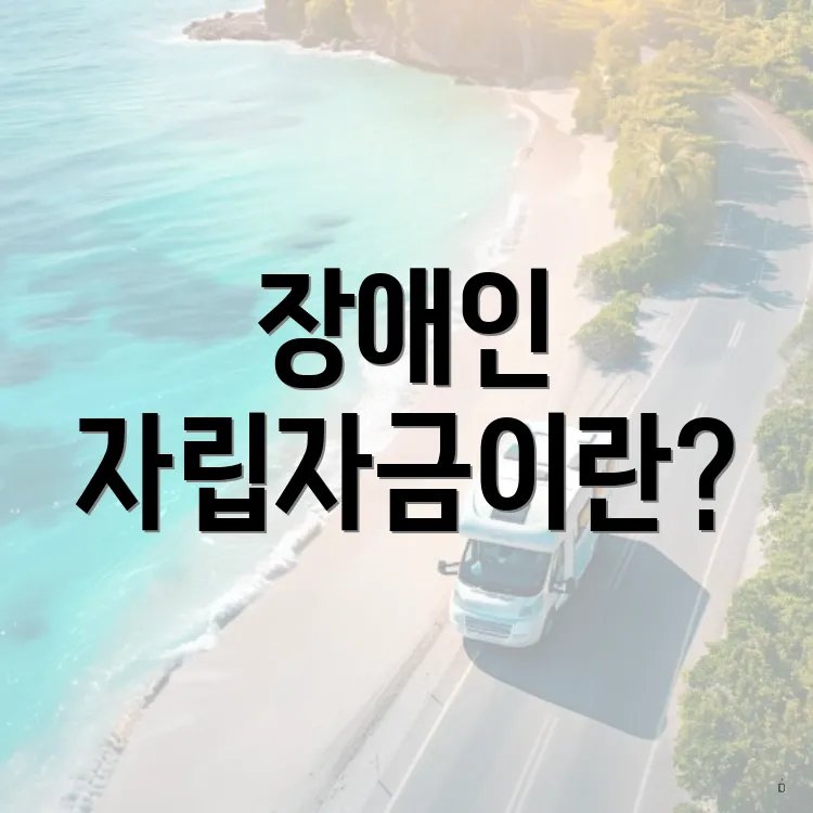 장애인 자립자금이란?
