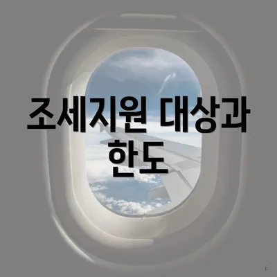 조세지원 대상과 한도