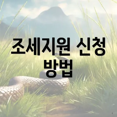 조세지원 신청 방법