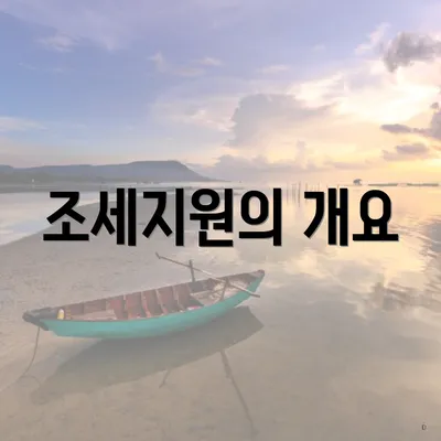 조세지원의 개요