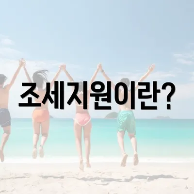 조세지원이란?
