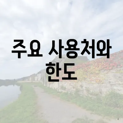 주요 사용처와 한도