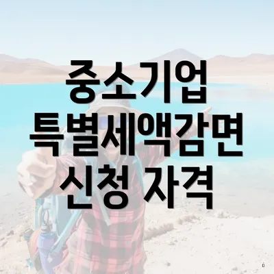 중소기업 특별세액감면 신청 자격