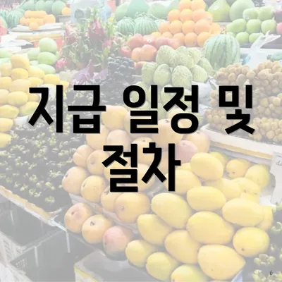 지급 일정 및 절차